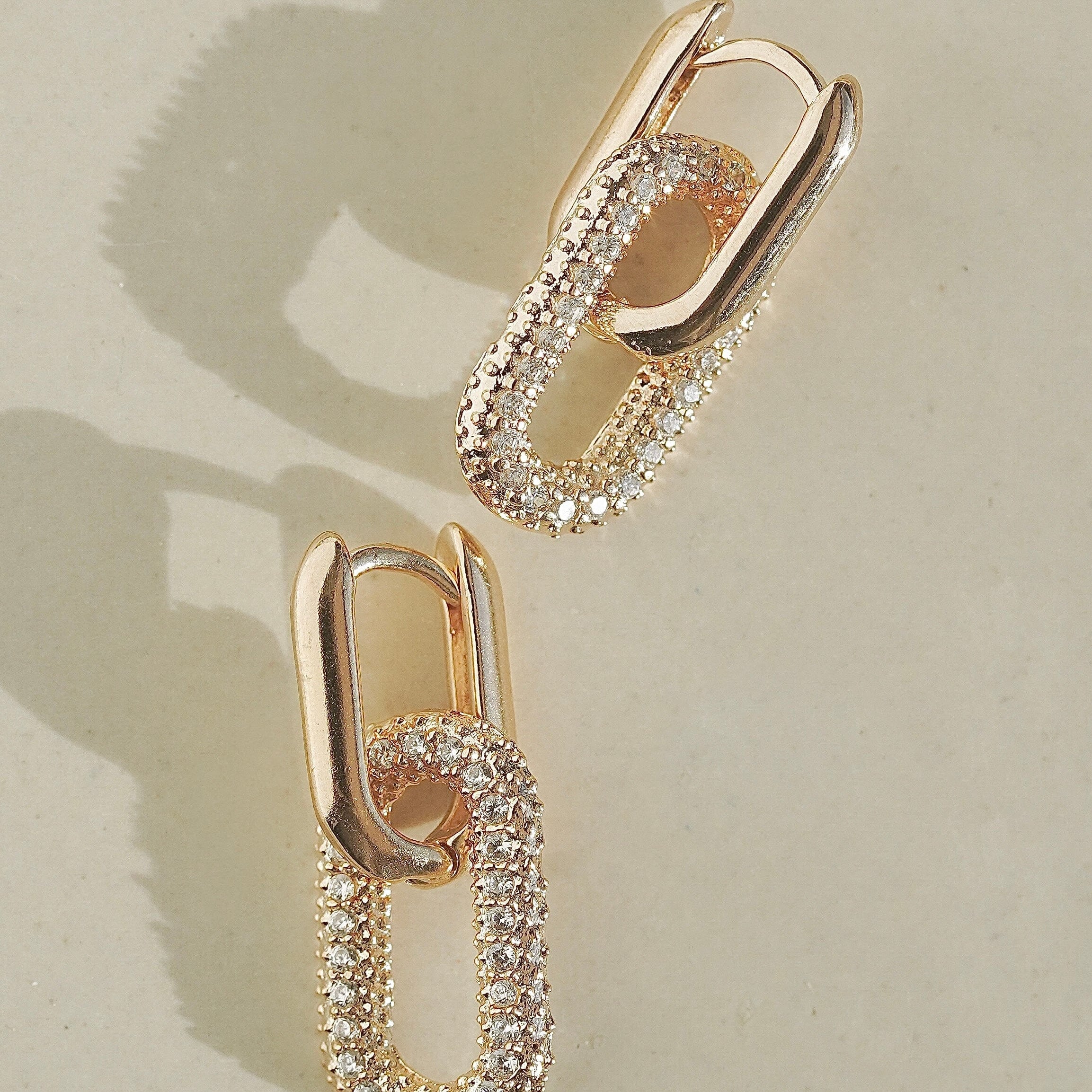 Pavé Paperclip Link Earrings