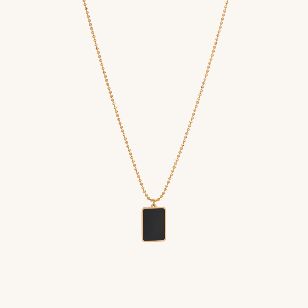 Black Onyx Necklace – GOLD