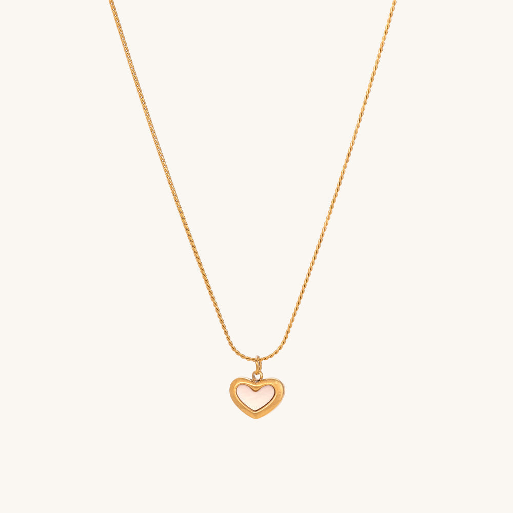 White Heart Necklace