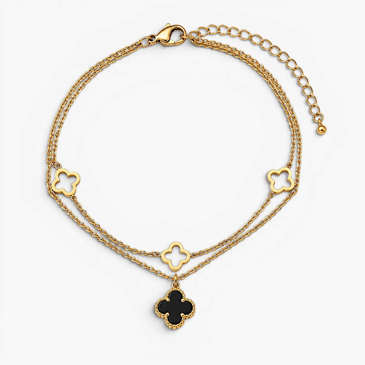 Vera Layered Clover Anklet