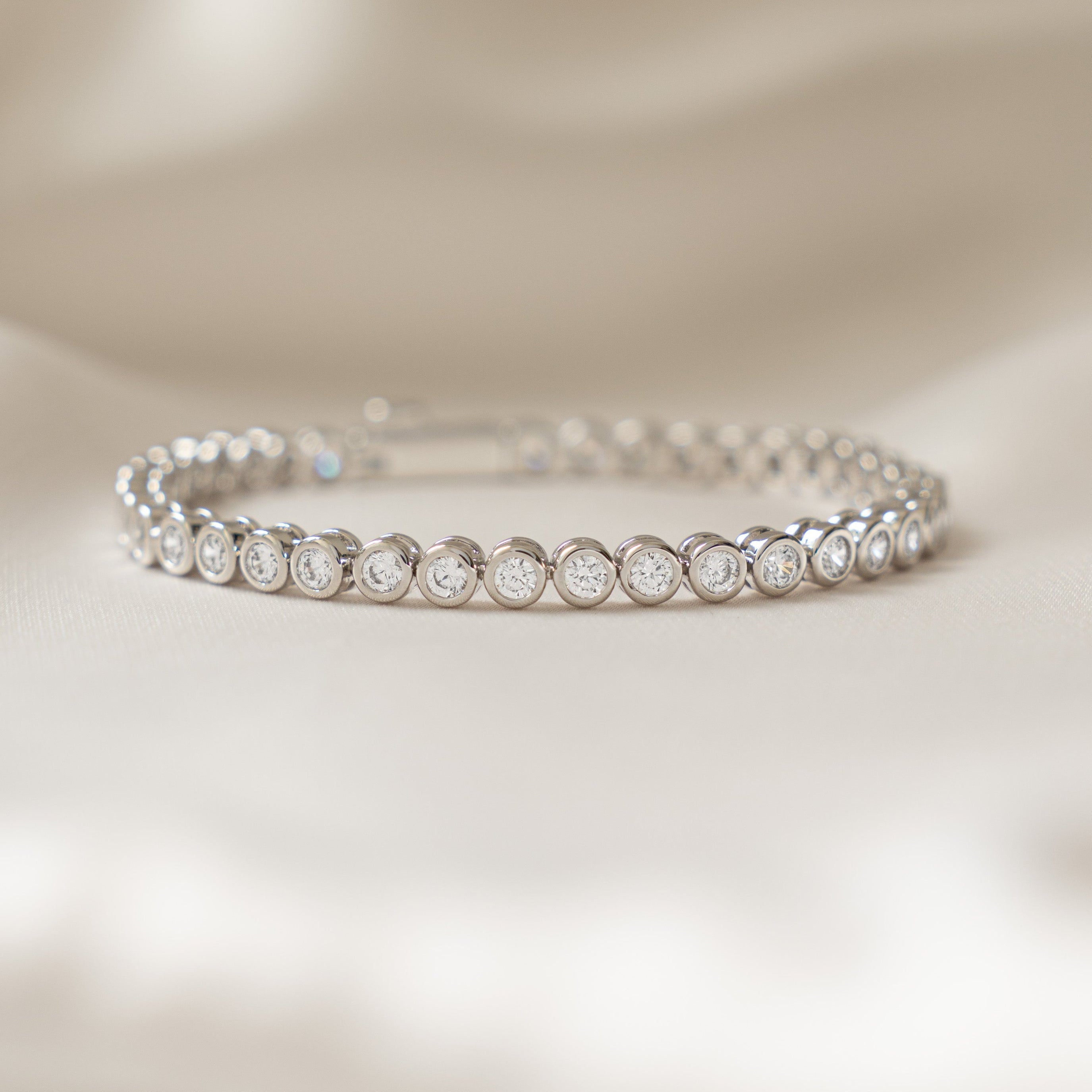 Round Bezel CZ Tennis Bracelet