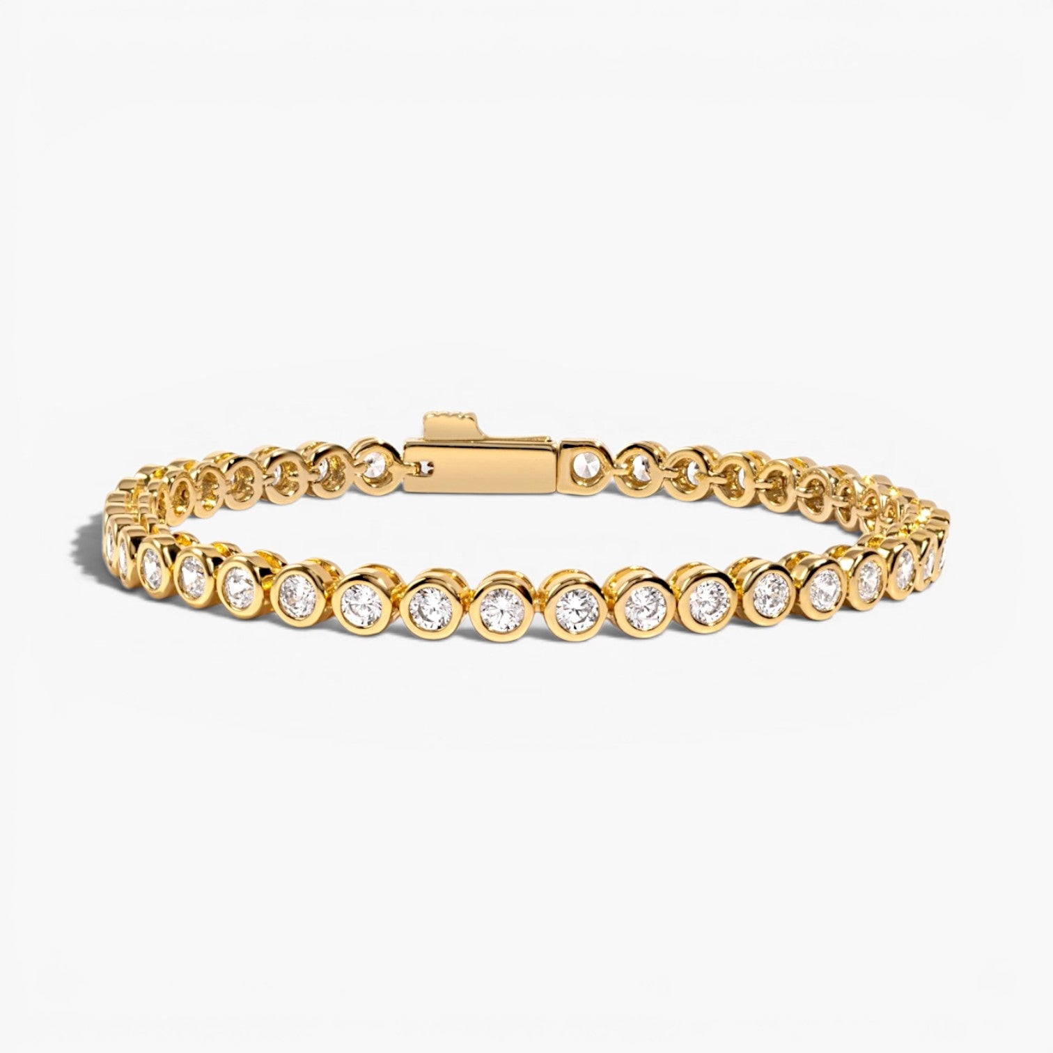 Round Bezel CZ Tennis Bracelet