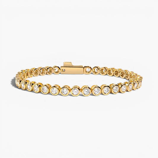 Round Bezel CZ Tennis Bracelet