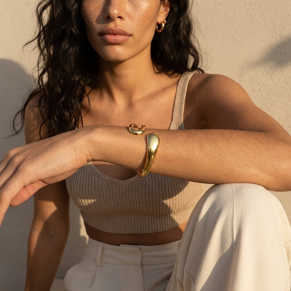 Valenne Teardrop Sculptural Cuff Bracelet