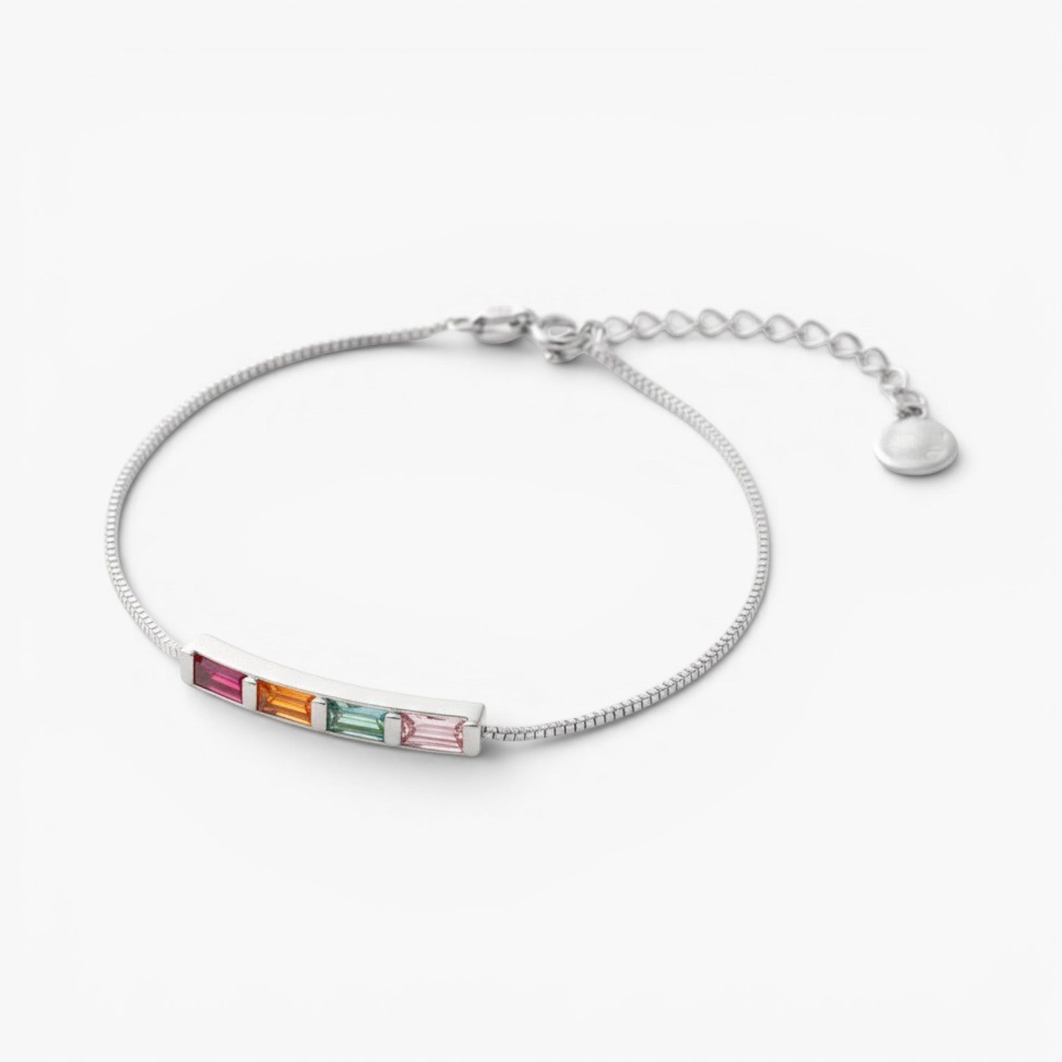 Baguette Birthstone Chain Bracelet