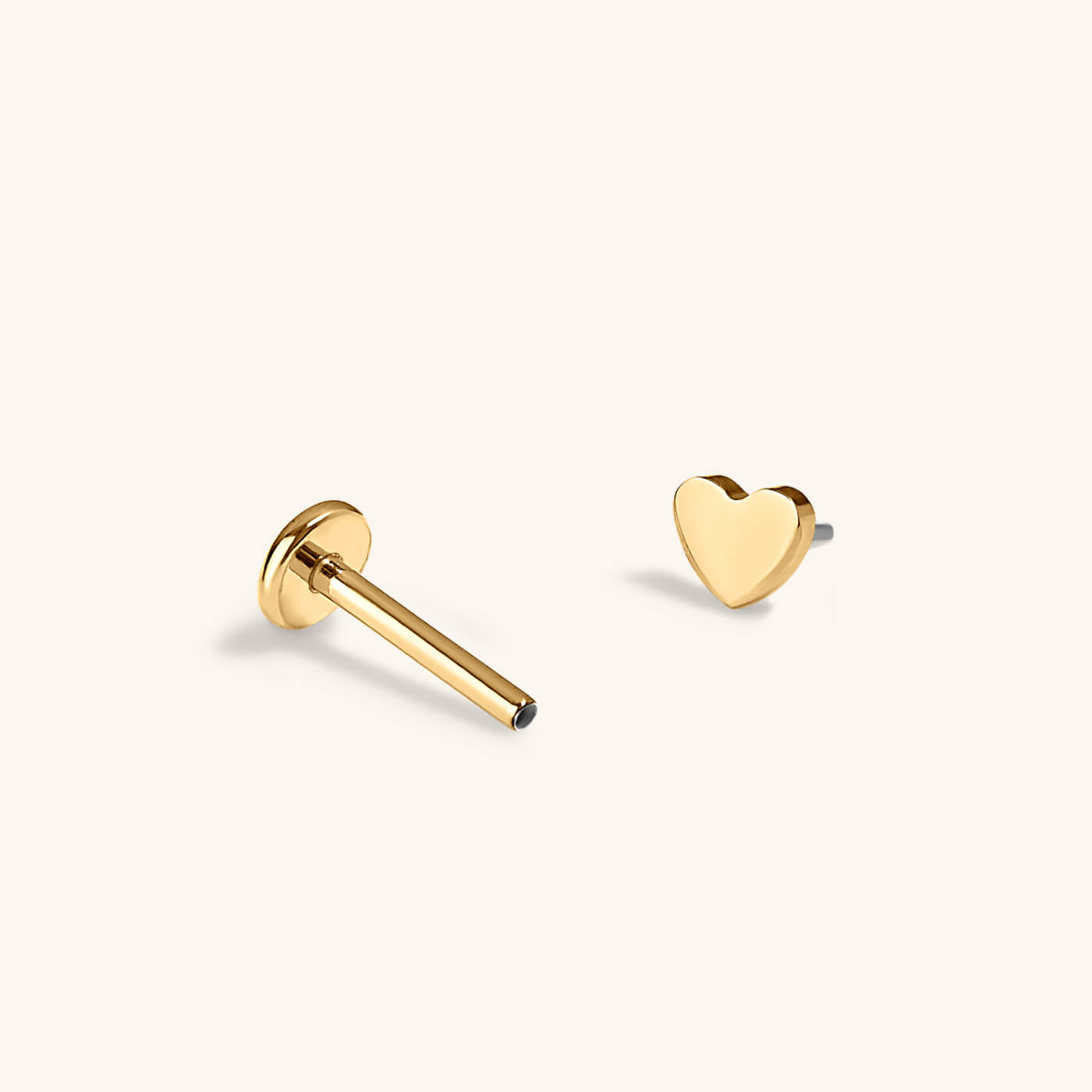 Heart Push Pin Flat Back Earring