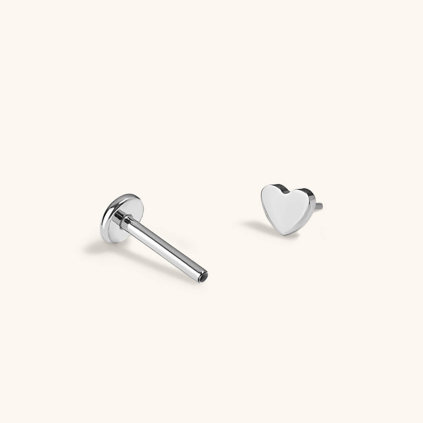 Heart Push Pin Flat Back Earring