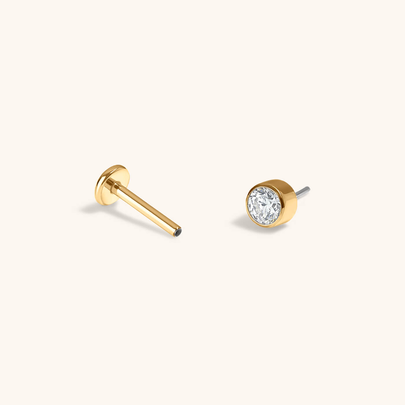 Celestial Crystal Bezel Solitaire Nap Earrings