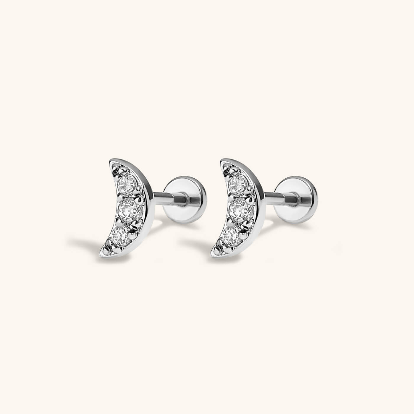 Pave Moon Nap Earrings