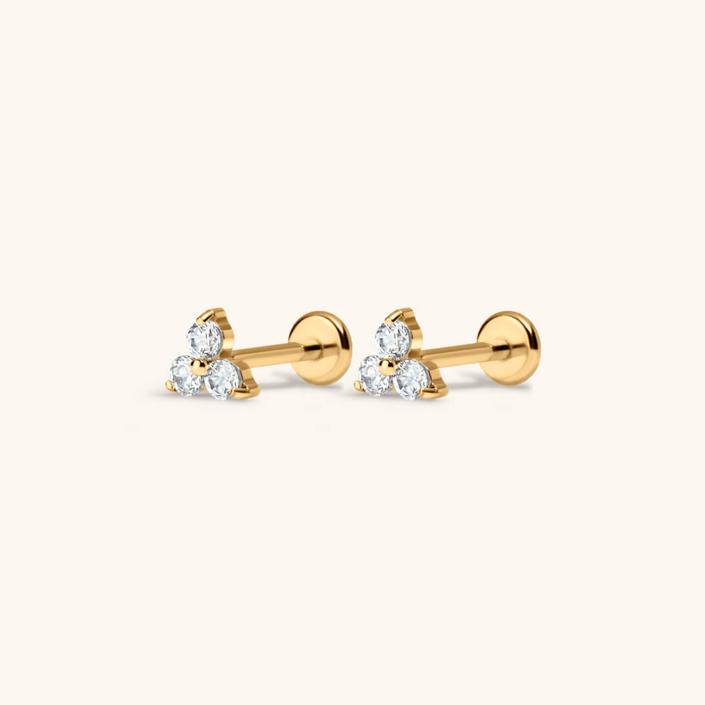 Crystal Trinity Nap Earrings – Gold