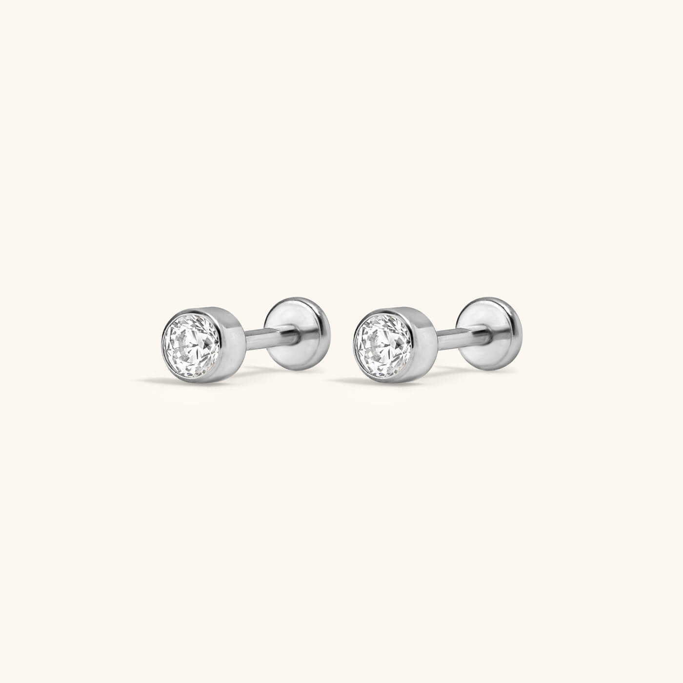 Celestial Crystal Bezel Solitaire Nap Earrings