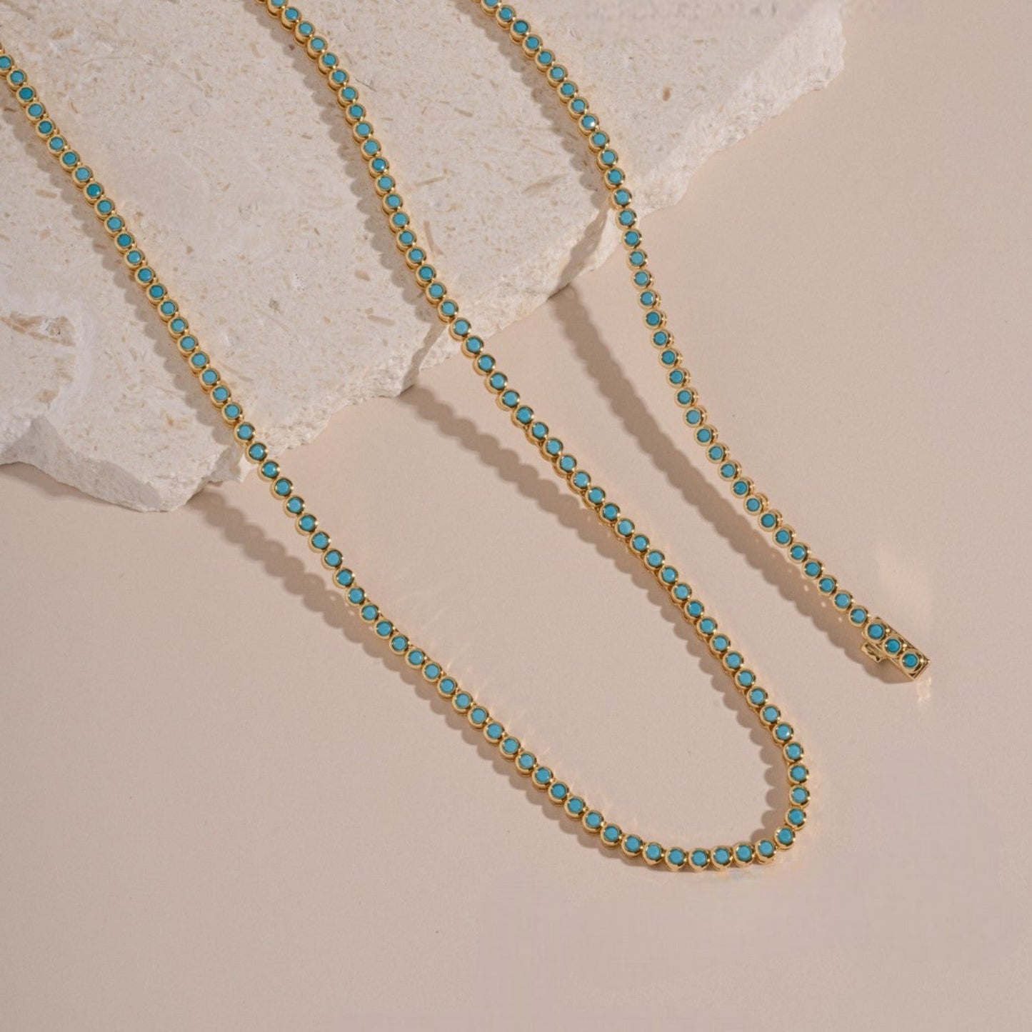 Classic Turquoise Bezel Tennis Bracelet