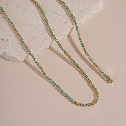 Classic Turquoise Bezel Tennis Bracelet