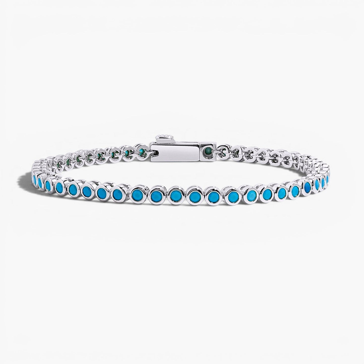 Classic Turquoise Bezel Tennis Bracelet