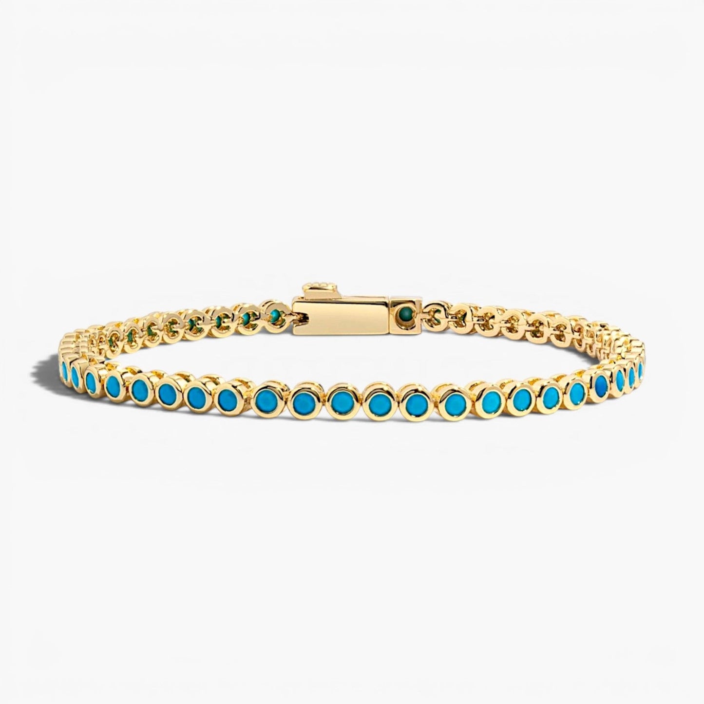 Classic Turquoise Bezel Tennis Bracelet