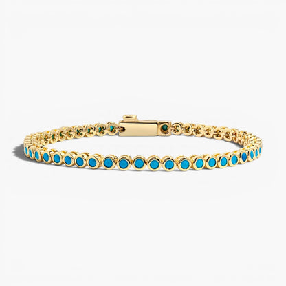 Classic Turquoise Bezel Tennis Bracelet