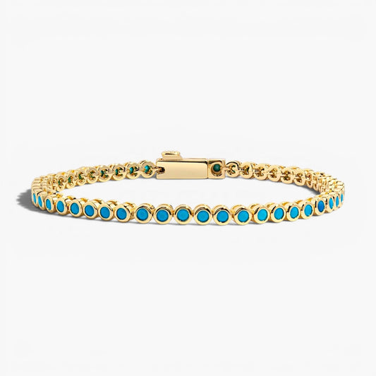 Classic Turquoise Bezel Tennis Bracelet