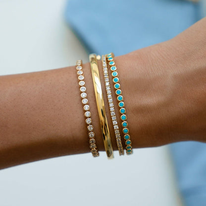 Classic Turquoise Bezel Tennis Bracelet