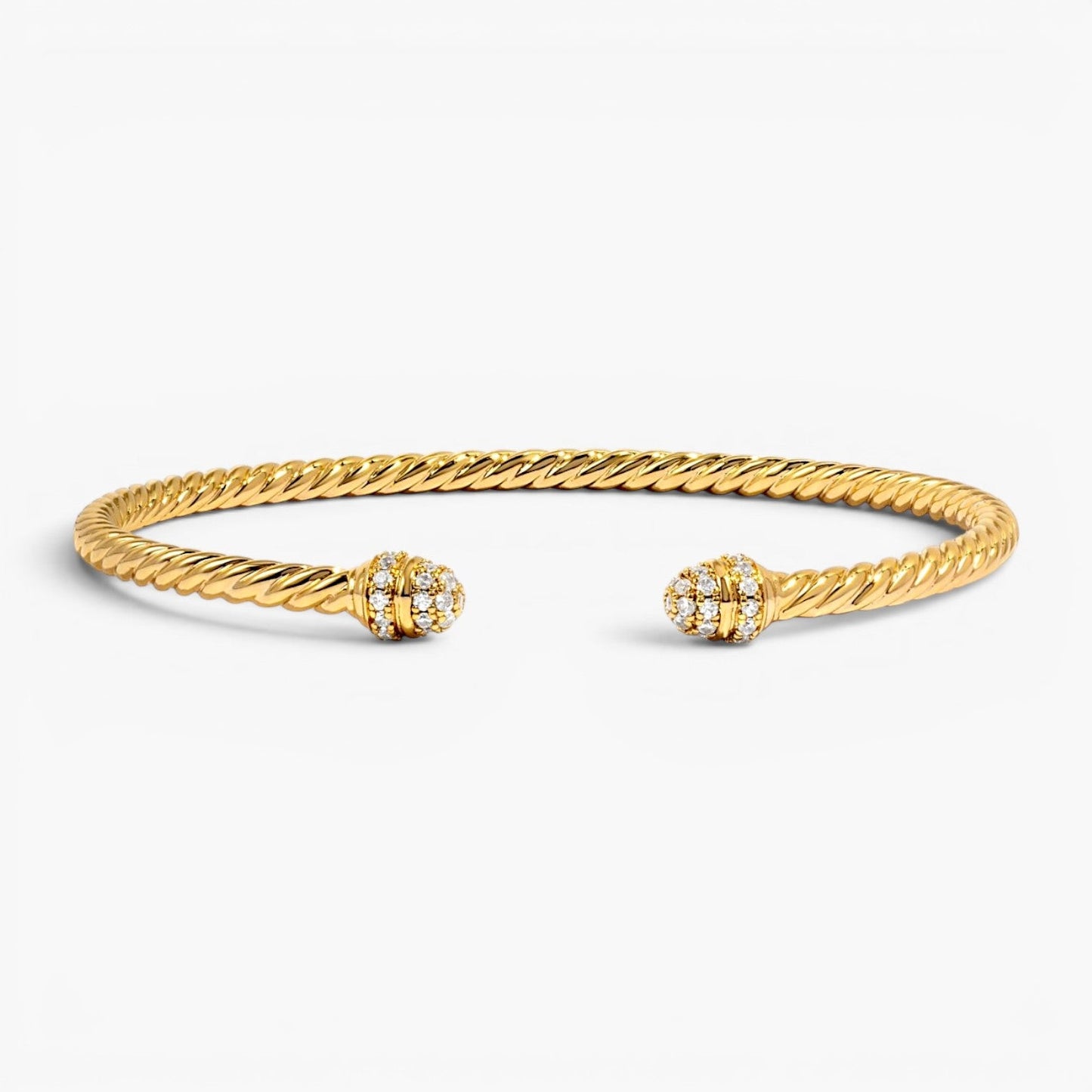 Adjustable Gold Twisted Cuff Bangle Bracelet