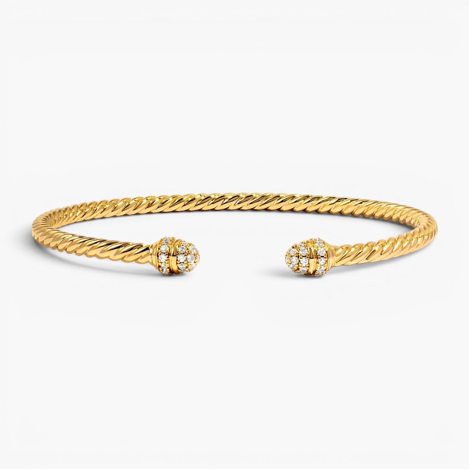 Adjustable Gold Twisted Cuff Bangle Bracelet