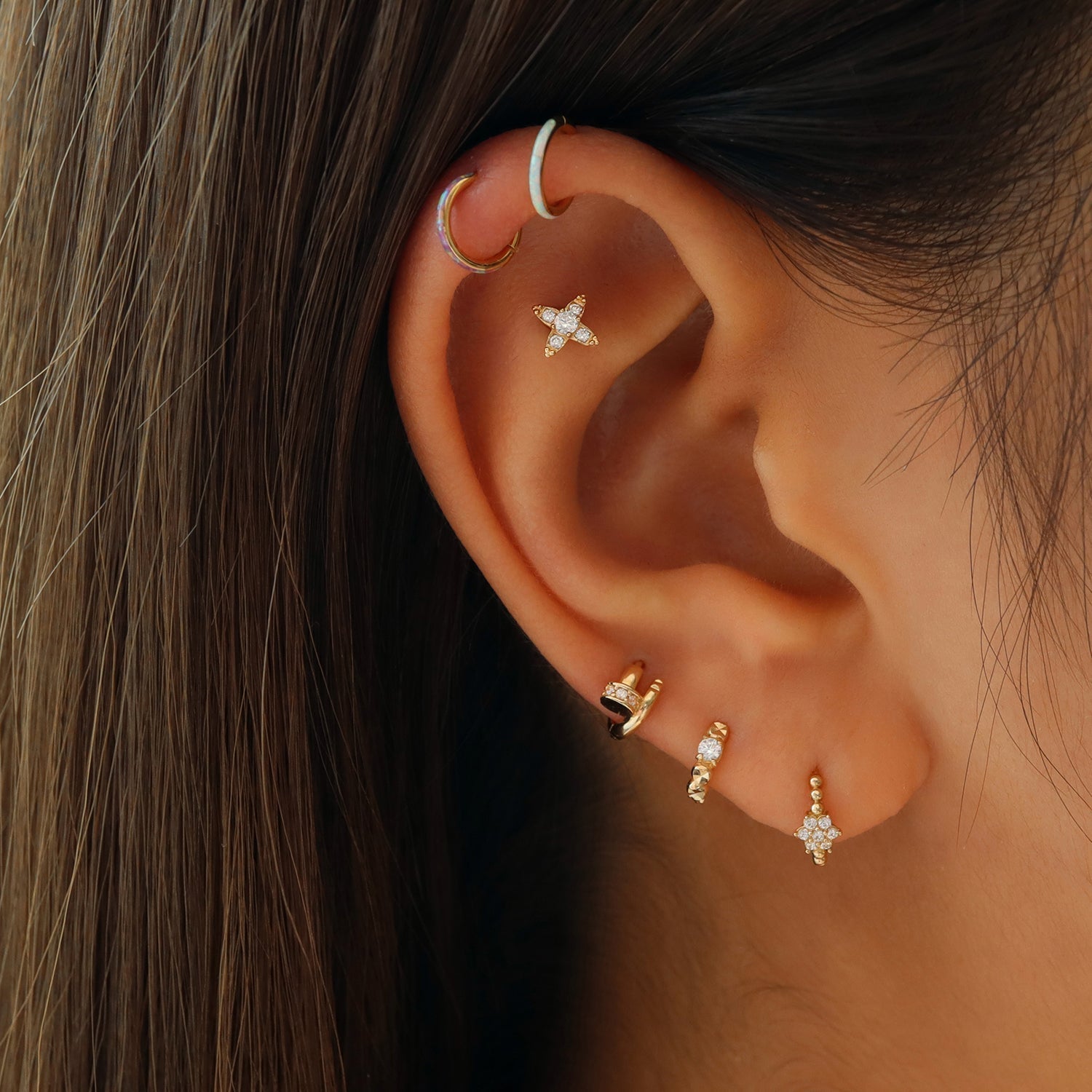 Mini Nail Huggie Hoop Earring